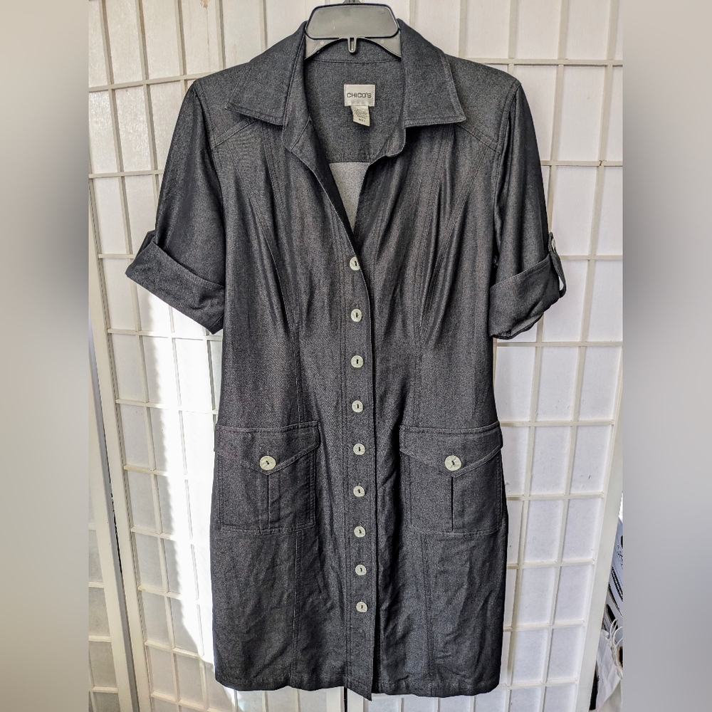 Chico’s Rayon Denim Shirt Dress - Sz 1 = M/8